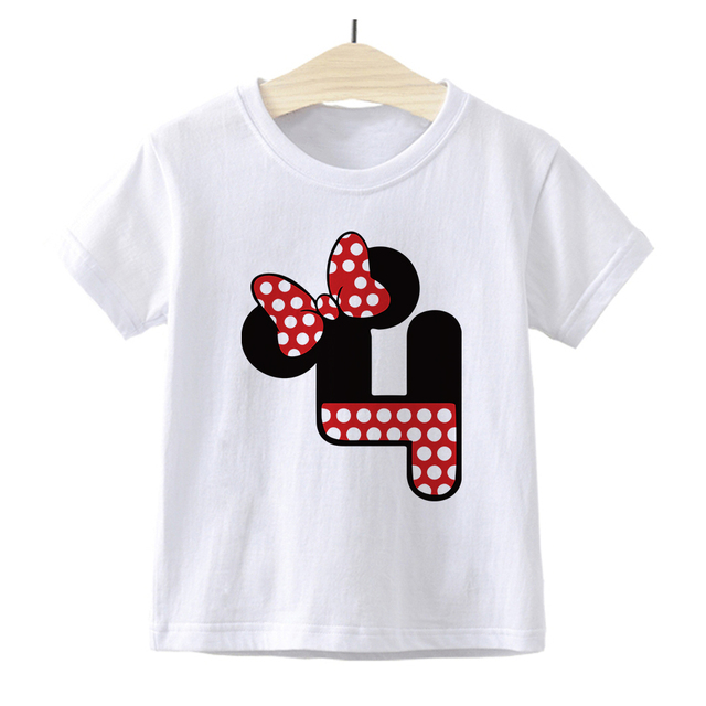 Dziecięca koszulka z nadrukiem Minnie Mickey Mouse Disney dla chłopców i dziewczynek 0-9 lat - prezent na urodziny i numer Baby Cartoon - Wianko - 6