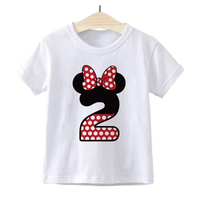 Dziecięca koszulka z nadrukiem Minnie Mickey Mouse Disney dla chłopców i dziewczynek 0-9 lat - prezent na urodziny i numer Baby Cartoon - Wianko - 4