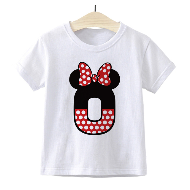 Dziecięca koszulka z nadrukiem Minnie Mickey Mouse Disney dla chłopców i dziewczynek 0-9 lat - prezent na urodziny i numer Baby Cartoon - Wianko - 2