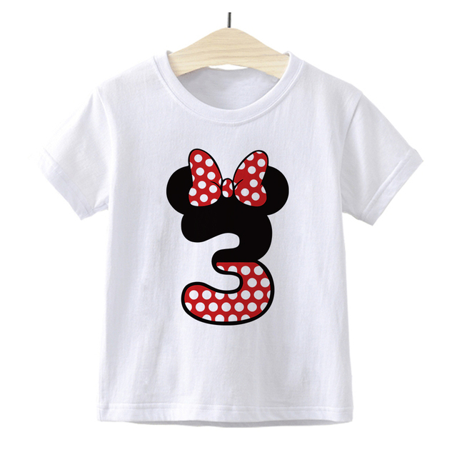 Dziecięca koszulka z nadrukiem Minnie Mickey Mouse Disney dla chłopców i dziewczynek 0-9 lat - prezent na urodziny i numer Baby Cartoon - Wianko - 5