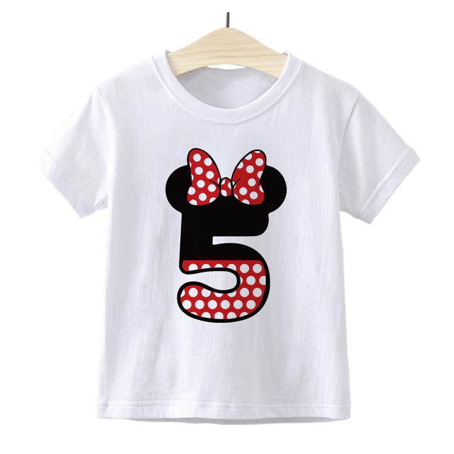 Dziecięca koszulka z nadrukiem Minnie Mickey Mouse Disney dla chłopców i dziewczynek 0-9 lat - prezent na urodziny i numer Baby Cartoon - Wianko - 7