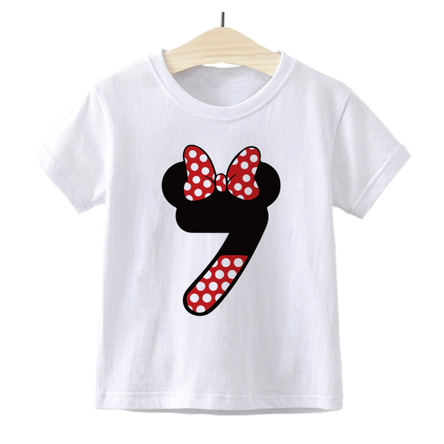 Dziecięca koszulka z nadrukiem Minnie Mickey Mouse Disney dla chłopców i dziewczynek 0-9 lat - prezent na urodziny i numer Baby Cartoon - Wianko - 9