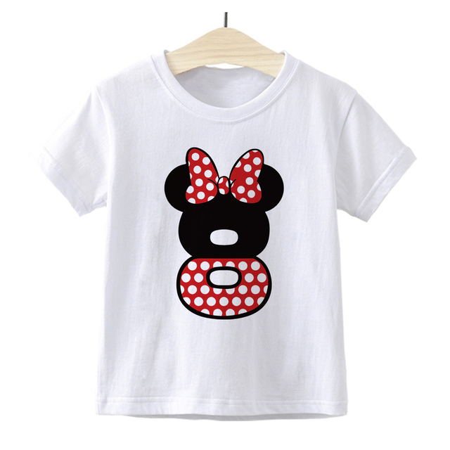 Dziecięca koszulka z nadrukiem Minnie Mickey Mouse Disney dla chłopców i dziewczynek 0-9 lat - prezent na urodziny i numer Baby Cartoon - Wianko - 10