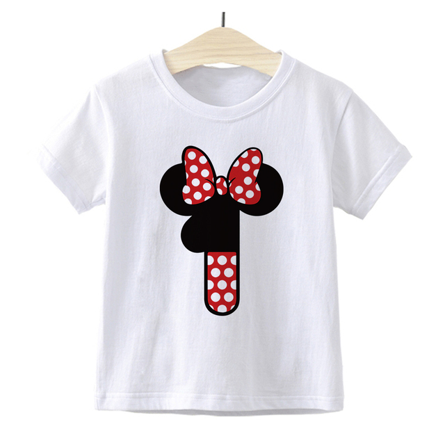 Dziecięca koszulka z nadrukiem Minnie Mickey Mouse Disney dla chłopców i dziewczynek 0-9 lat - prezent na urodziny i numer Baby Cartoon - Wianko - 3