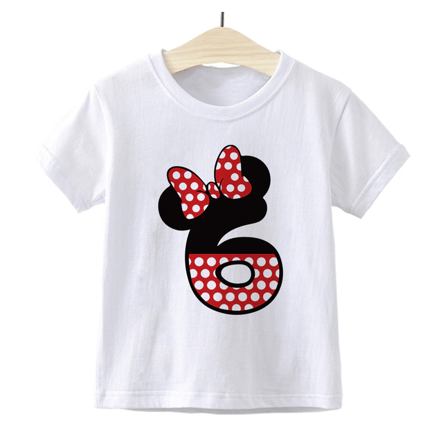 Dziecięca koszulka z nadrukiem Minnie Mickey Mouse Disney dla chłopców i dziewczynek 0-9 lat - prezent na urodziny i numer Baby Cartoon - Wianko - 8