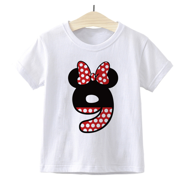 Dziecięca koszulka z nadrukiem Minnie Mickey Mouse Disney dla chłopców i dziewczynek 0-9 lat - prezent na urodziny i numer Baby Cartoon - Wianko - 11