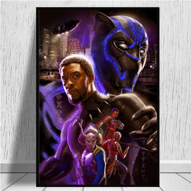 Plakat z filmem Czarna Pantera na płótnie - Marvel Superhero, dekoracyjny obraz ścienny do salonu - Wianko - 7