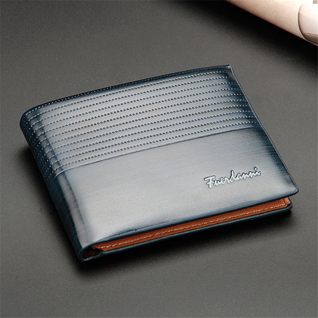 Męski portfel ze skóry w stylu Vintage, krótki, cienki, z miejscem na karty kredytowe i pieniądze - Wianko - 10