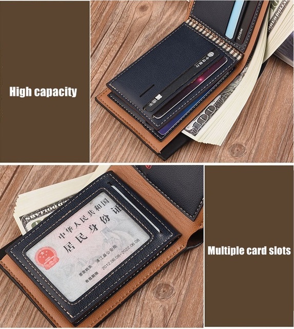 Męski portfel ze skóry w stylu Vintage, krótki, cienki, z miejscem na karty kredytowe i pieniądze - Wianko - 5