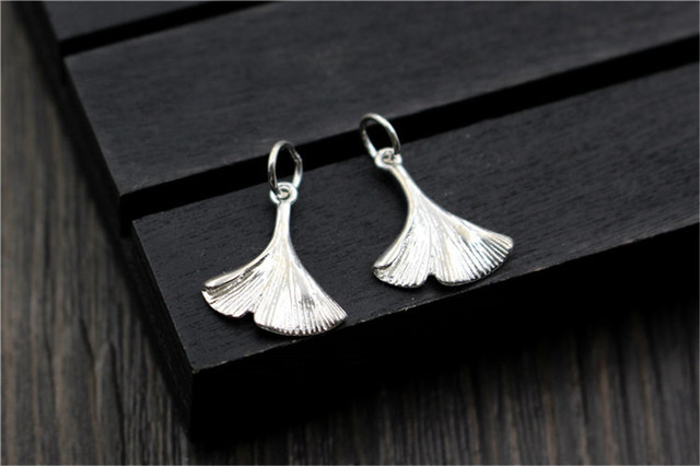 Wisiorek z liściem z czystego srebra 925 dla naszyjników i bransoletek - autentyczna biżuteria DIY - Wianko - 2