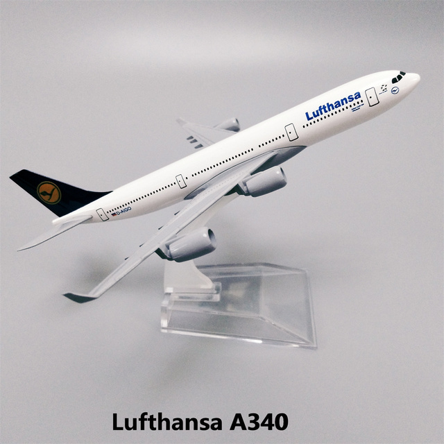 Nowy model samolotu Lufthansa Airbus A340 Airlines w skali 1:400 z odlewanego stopu metalu - 16 cm - Wianko - 33