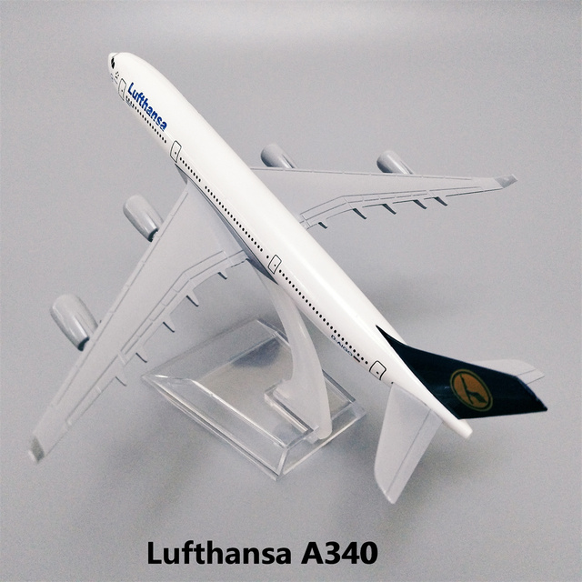 Nowy model samolotu Lufthansa Airbus A340 Airlines w skali 1:400 z odlewanego stopu metalu - 16 cm - Wianko - 30