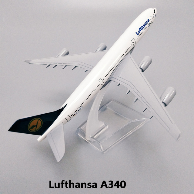 Nowy model samolotu Lufthansa Airbus A340 Airlines w skali 1:400 z odlewanego stopu metalu - 16 cm - Wianko - 32