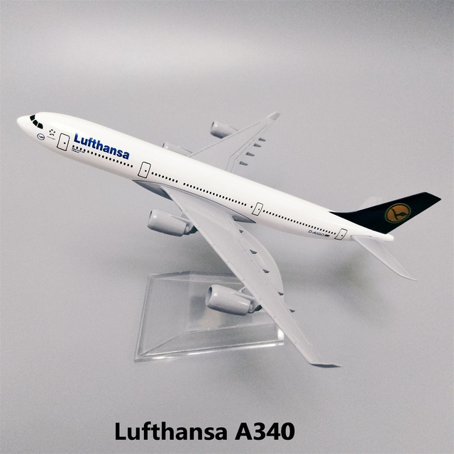 Nowy model samolotu Lufthansa Airbus A340 Airlines w skali 1:400 z odlewanego stopu metalu - 16 cm - Wianko - 29