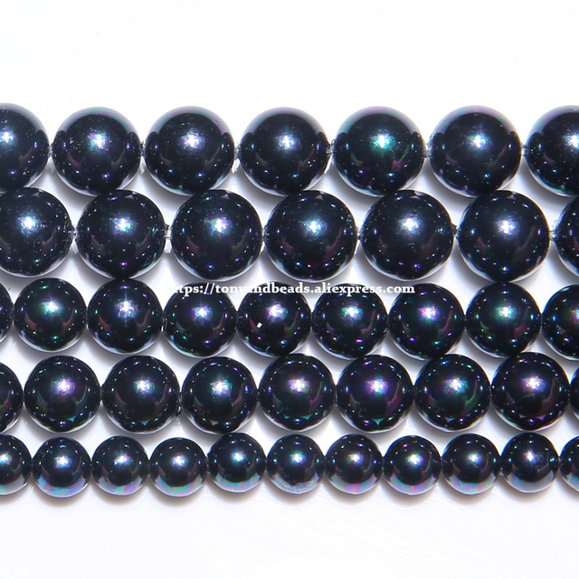 Kolorowe platerowane czarne luźne australijskie okrągłe koraliki 6-12mm - wybierz rozmiar do tworzenia biżuterii - Wianko - 1