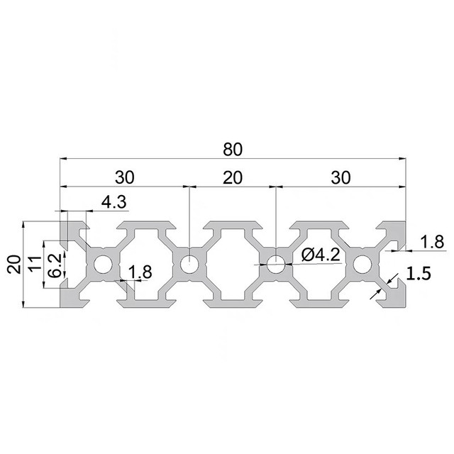 Aluminiowe profile prowadnicze T-slot 2060/2080/20100 czarne, długość 100-550mm, do maszyn do grawerowania laserowego CNC - Wianko - 2