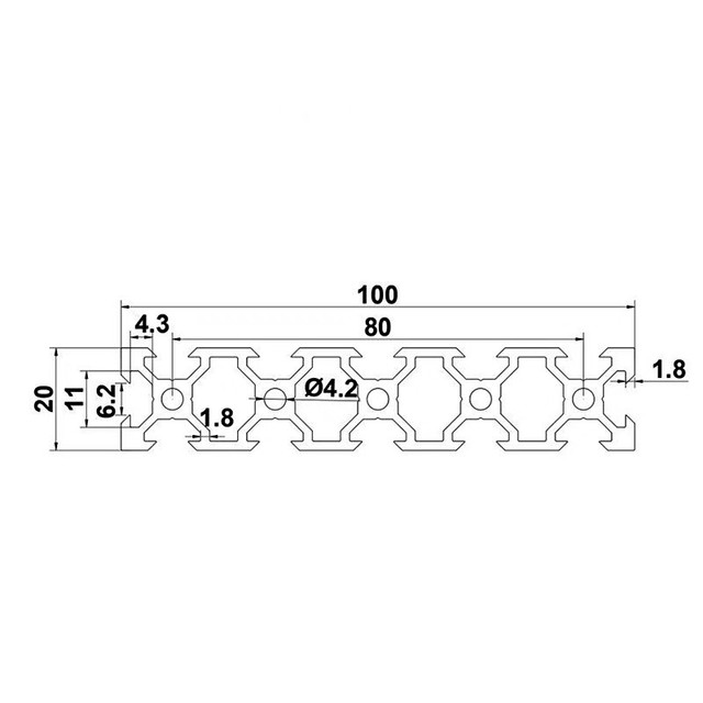 Aluminiowe profile prowadnicze T-slot 2060/2080/20100 czarne, długość 100-550mm, do maszyn do grawerowania laserowego CNC - Wianko - 3