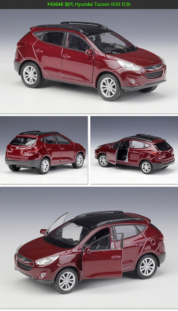 Model metalowego samochodu Hyundai Santafe/Tucson/IX35 SUV WELLY Diecast z napędem Pull Back - zabawka kolekcjonerska dla dzieci - Wianko - 8