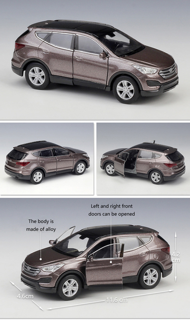 Model metalowego samochodu Hyundai Santafe/Tucson/IX35 SUV WELLY Diecast z napędem Pull Back - zabawka kolekcjonerska dla dzieci - Wianko - 5