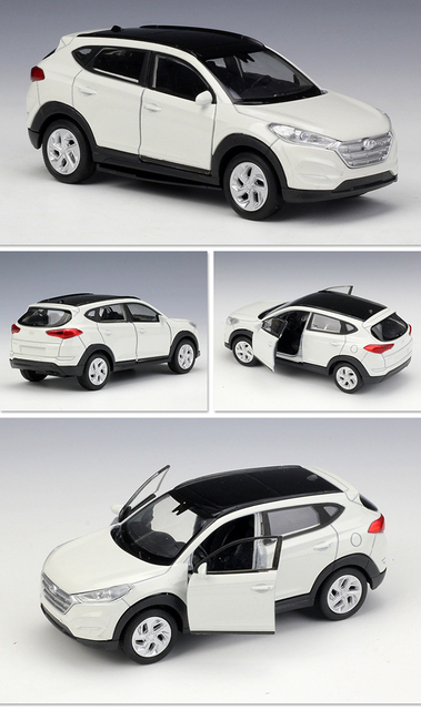 Model metalowego samochodu Hyundai Santafe/Tucson/IX35 SUV WELLY Diecast z napędem Pull Back - zabawka kolekcjonerska dla dzieci - Wianko - 4