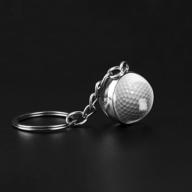 Brelok na klucze z obrazem szklanym - koszykówka, baseball, piłka nożna, siatkówka, tenis, rugby, softball - Wianko - 4