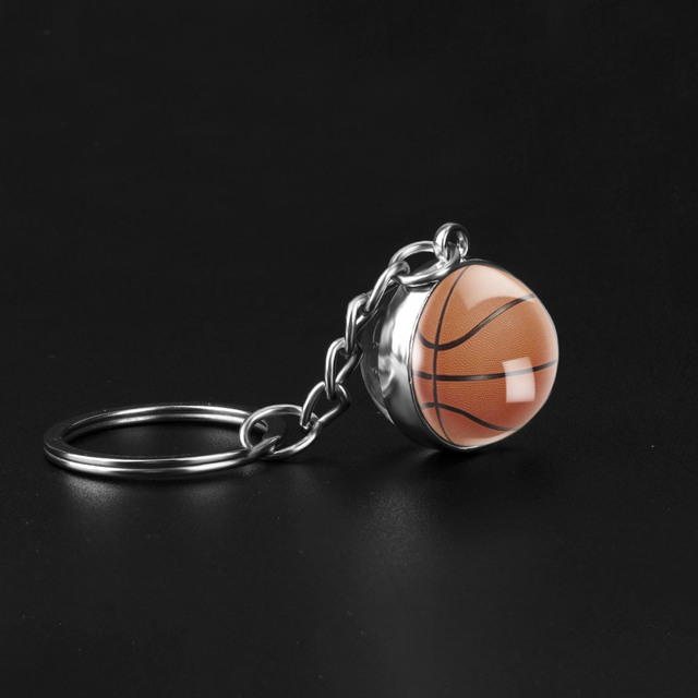 Brelok na klucze z obrazem szklanym - koszykówka, baseball, piłka nożna, siatkówka, tenis, rugby, softball - Wianko - 9