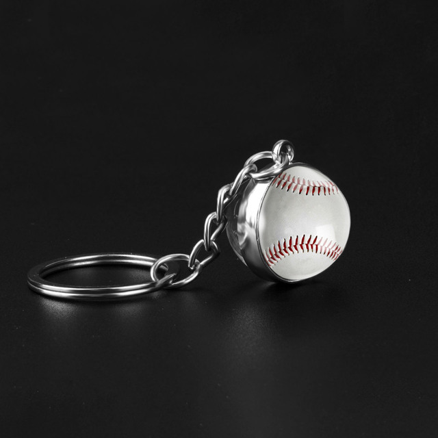 Brelok na klucze z obrazem szklanym - koszykówka, baseball, piłka nożna, siatkówka, tenis, rugby, softball - Wianko - 7