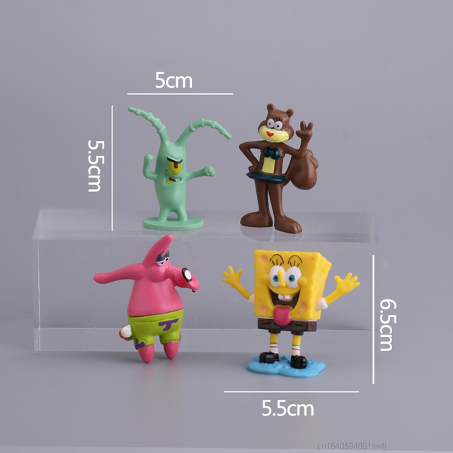 Figurki akcji Anime Bob: Zestaw 15 figur gąbek Patrick Star - model PVC, doskonała ozdoba do akwarium i kolekcja zabawek SpongeBob - Wianko - 3