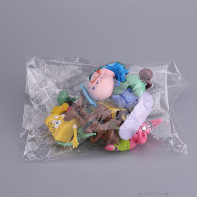 Figurki akcji Anime Bob: Zestaw 15 figur gąbek Patrick Star - model PVC, doskonała ozdoba do akwarium i kolekcja zabawek SpongeBob - Wianko - 5
