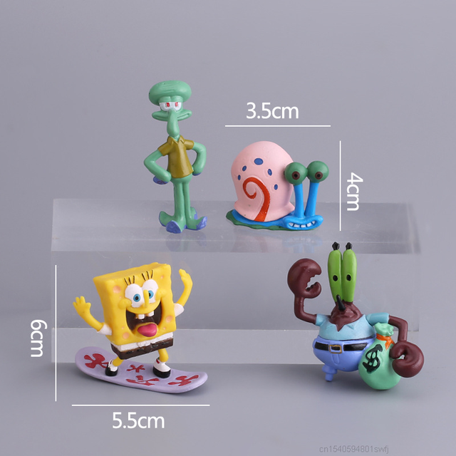 Figurki akcji Anime Bob: Zestaw 15 figur gąbek Patrick Star - model PVC, doskonała ozdoba do akwarium i kolekcja zabawek SpongeBob - Wianko - 4