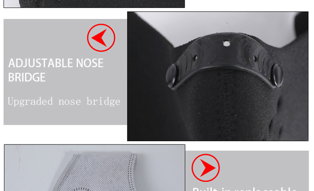 Wsparcie węglowe JINGBA PM 2.5 - maska przeciwpyłowa na uszy, sporty outdoor, kolarstwo MTB, czarna - Wianko - 11