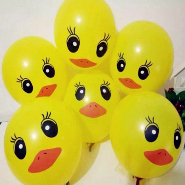 10 sztuk żółtych balonów dziecięcych z motywem kaczki - dekoracje na przyjęcia urodzinowe - Wianko - 3
