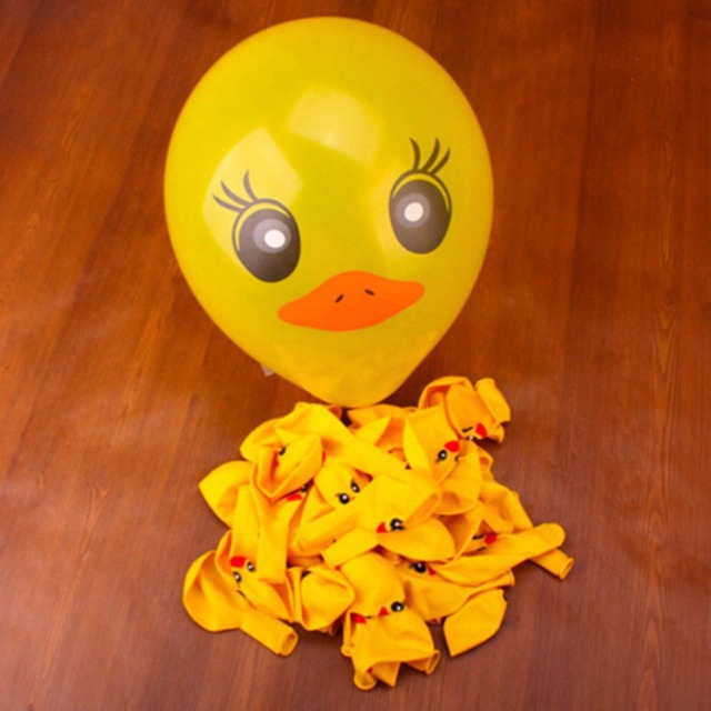 10 sztuk żółtych balonów dziecięcych z motywem kaczki - dekoracje na przyjęcia urodzinowe - Wianko - 10