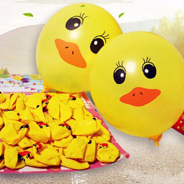 10 sztuk żółtych balonów dziecięcych z motywem kaczki - dekoracje na przyjęcia urodzinowe - Wianko - 2