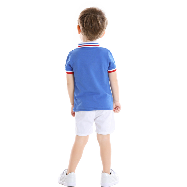 Zestaw odzieży dla chłopców: Koszulka + spodenki z żwawym wzorem, idealne na lato - Wianko - 9