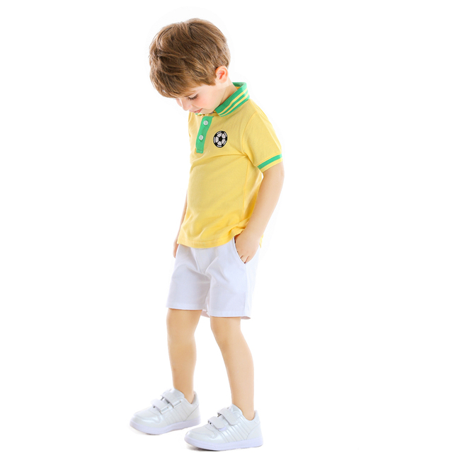 Zestaw odzieży dla chłopców: Koszulka + spodenki z żwawym wzorem, idealne na lato - Wianko - 4
