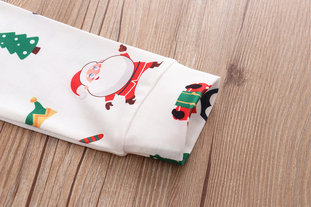 Zestaw świątecznych strojów rodzinnych z nadrukiem Świętego Mikołaja - europejski i amerykański styl, rodzice i dzieci, domowa odzież, piżamy - Wianko - 9