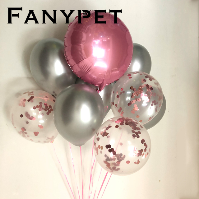 Złote konfetti - metalowe perły - 9 sztuk 12 calowe lateksowe okrągłe balony chromowane - dekoracja urodzinowa dla dzieci i dorosłych - Wianko - 1
