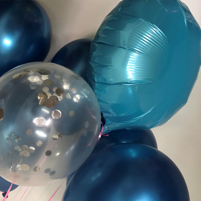Złote konfetti - metalowe perły - 9 sztuk 12 calowe lateksowe okrągłe balony chromowane - dekoracja urodzinowa dla dzieci i dorosłych - Wianko - 7