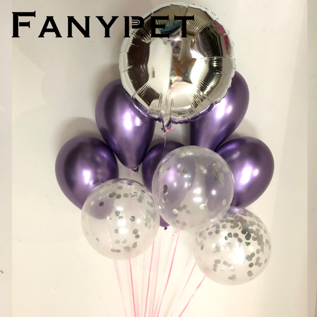 Złote konfetti - metalowe perły - 9 sztuk 12 calowe lateksowe okrągłe balony chromowane - dekoracja urodzinowa dla dzieci i dorosłych - Wianko - 14