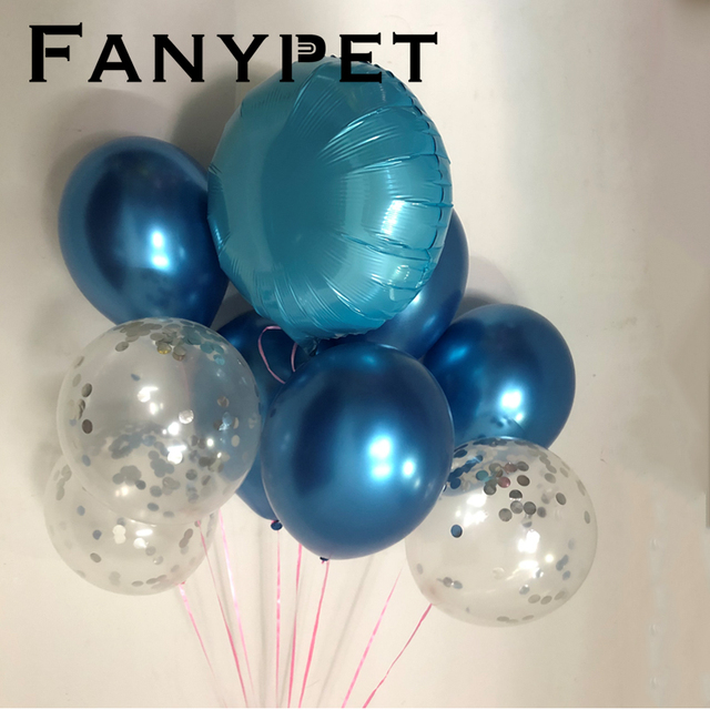 Złote konfetti - metalowe perły - 9 sztuk 12 calowe lateksowe okrągłe balony chromowane - dekoracja urodzinowa dla dzieci i dorosłych - Wianko - 11