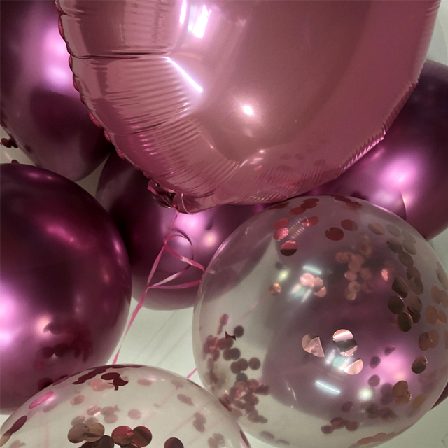 Złote konfetti - metalowe perły - 9 sztuk 12 calowe lateksowe okrągłe balony chromowane - dekoracja urodzinowa dla dzieci i dorosłych - Wianko - 4
