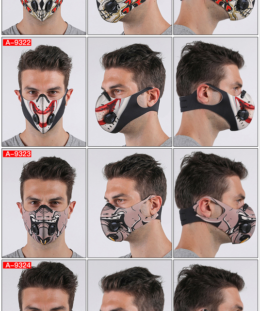 Czarna maska kolarska na twarz z filtrem z węglem aktywnym - ochrona przed kurzem dla MTB Bike Cycling Ski CS Outdoor sports mascarillas - Wianko - 41