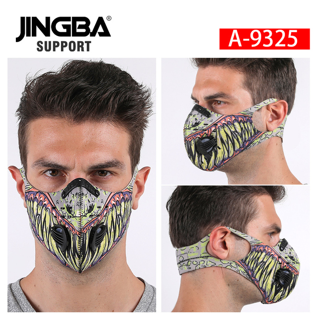Czarna maska kolarska na twarz z filtrem z węglem aktywnym - ochrona przed kurzem dla MTB Bike Cycling Ski CS Outdoor sports mascarillas - Wianko - 42