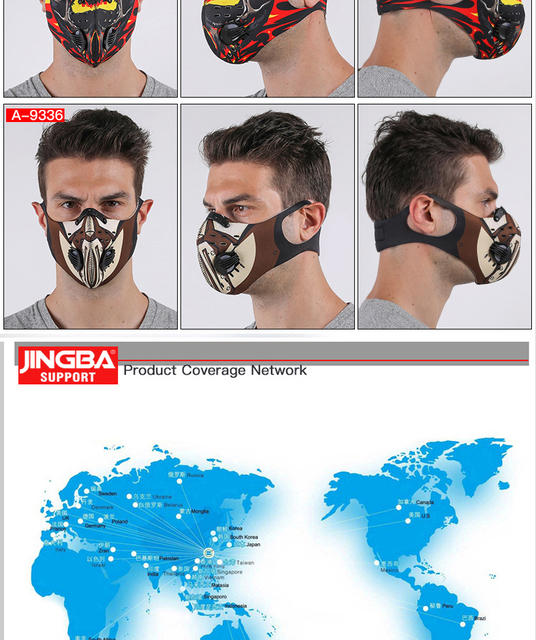 Czarna maska kolarska na twarz z filtrem z węglem aktywnym - ochrona przed kurzem dla MTB Bike Cycling Ski CS Outdoor sports mascarillas - Wianko - 46