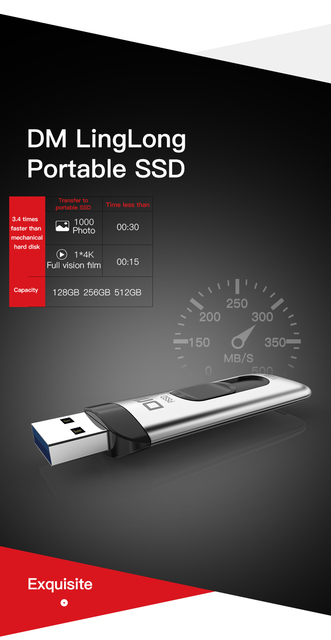 Przenośny Dysk Twardy PSSD FS200 DM, USB3.1/3.0, 128GB/256GB/512GB - Wianko - 3