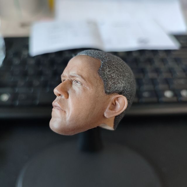 Figurka 1/6 skali człowieka - Obama, mężczyzna, model głowy, mięśnie V1-M, kolor pszenicy, ciało 12 Cal, gorący prezent - Wianko - 2