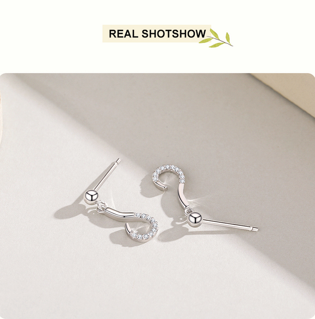 Kolczyki w stylu Hook-Type Stadniny Ailmay z prawdziwego srebra 925 dla kobiet i dziewczynek – biżuteria modowa CZ dla imprez - Wianko - 6