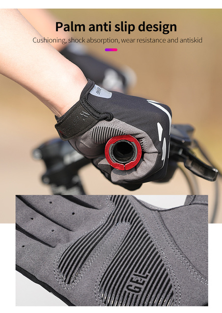Rękawiczki rowerowe półpalce WEST BIKING odblaskowe, odporne na wstrząsy, dla mężczyzn i kobiet, letnie, do sportów, fitnessu, rowerów górskich i drogowych - Wianko - 19