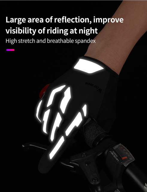 Rękawiczki rowerowe półpalce WEST BIKING odblaskowe, odporne na wstrząsy, dla mężczyzn i kobiet, letnie, do sportów, fitnessu, rowerów górskich i drogowych - Wianko - 17